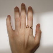 Picture of double band open ring 14k solid gold