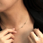 Load image into Gallery viewer, Picture of 14k solid gold initial necklace 14k
