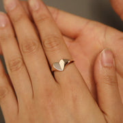 Picture of heart ring 14k solid gold heart ring
