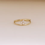 Load image into Gallery viewer, Picture of double band diamond cluster ring 14k
