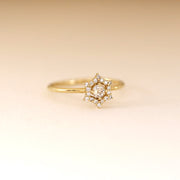 Picture of moonstone diamonds halo ring moonstone