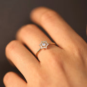 Picture of moonstone diamonds halo ring moonstone