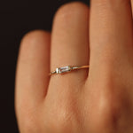 Load image into Gallery viewer, Picture of baguette white sapphire ring band
