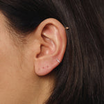 Load image into Gallery viewer, Picture of diamond huggie hoop diamond cartilage
