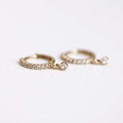 Picture of bezel drop diamond dangle diamond huggie