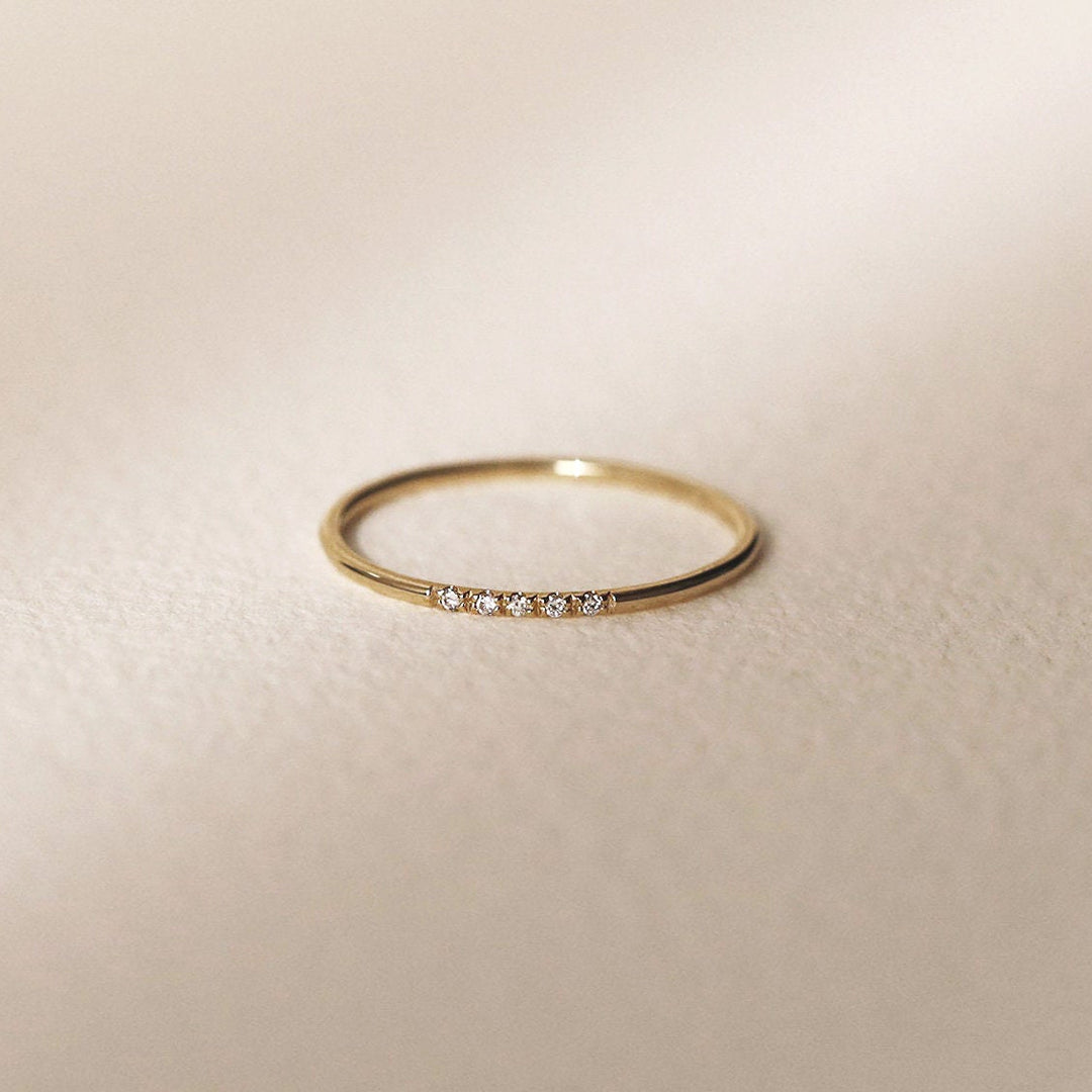 Picture of minimalist wedding band diamond wedding