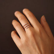 Picture of diamond spiral twist ring spiral diamond