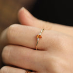 Load image into Gallery viewer, Picture of orange sapphire marquise diamond ring
