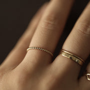 Picture of thin bead ring 14k gold ball ring dainty