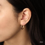 Load image into Gallery viewer, Picture of open hoops solid gold earrings gold hoop
