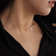 Picture of 14k solid gold disc charm necklace 14k