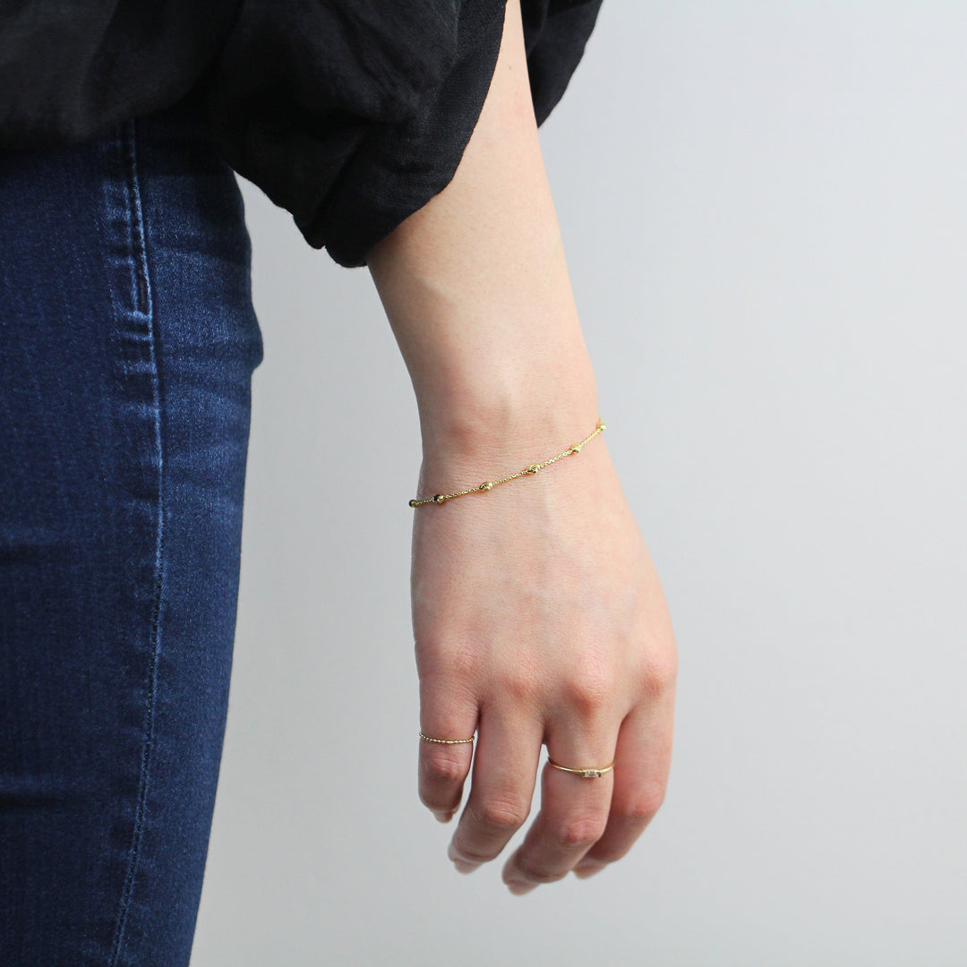 Picture of 14k gold beads by yard chain bracelet