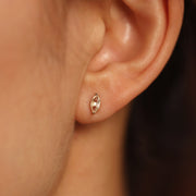 Picture of marquise white topaz gemstone stud