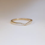 Load image into Gallery viewer, Picture of half eternity chevron diamond ring
