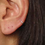 Load image into Gallery viewer, Picture of diamond huggie hoop diamond cartilage
