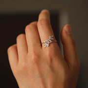 Picture of twist leaf unique diamond ring 14k solid
