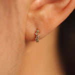 Load image into Gallery viewer, Picture of diamond cluster huggie earrings 8mm
