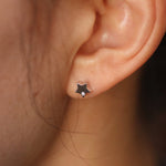 Load image into Gallery viewer, Picture of diamond star earrings thick star
