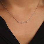 Load image into Gallery viewer, Picture of curved cluster diamond necklace diamond
