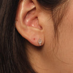 Load image into Gallery viewer, Picture of diamond stud diamond stud earring dainty
