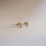 Load image into Gallery viewer, Picture of diamond stud diamond stud earring dainty
