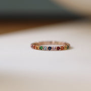 Picture of rainbow sapphire ring 14k gold natural