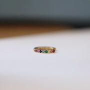 Picture of 15mm rainbow sapphire huggie earrings