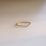 Load image into Gallery viewer, Picture of half eternity chevron diamond ring
