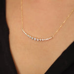 Load image into Gallery viewer, Picture of diamond necklace curved bar diamond 1
