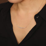 Load image into Gallery viewer, Picture of diamond necklace curved bar diamond 1
