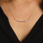 Load image into Gallery viewer, Picture of diamond necklace curved bar diamond 1
