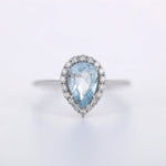 Load image into Gallery viewer, Picture of teardrop aquamarine diamond ring vintage
