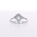 Load image into Gallery viewer, Picture of oval aquamarine diamond ring vintage
