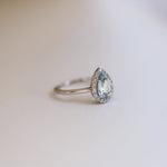 Load image into Gallery viewer, Picture of teardrop aquamarine diamond ring vintage
