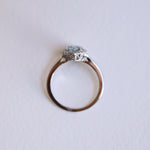 Load image into Gallery viewer, Picture of teardrop aquamarine diamond ring vintage
