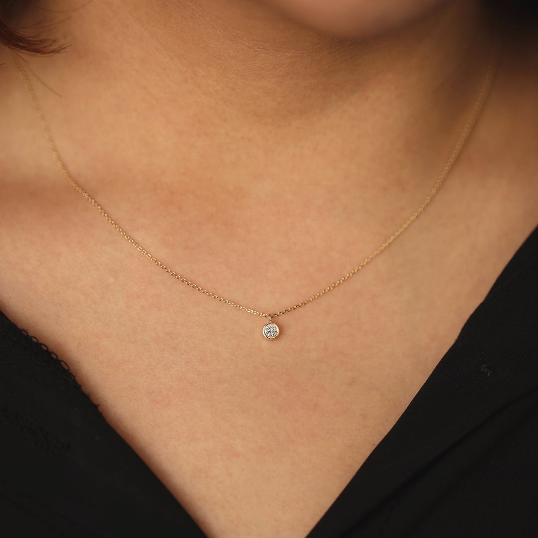 Picture of diamond solitaire necklace diamond