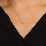 Load image into Gallery viewer, Picture of diamond initial necklace diamond letter
