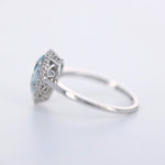 Load image into Gallery viewer, Picture of teardrop aquamarine diamond ring vintage
