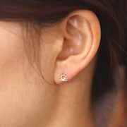 Picture of libra zodiac sign diamond earring libra