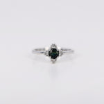 Load image into Gallery viewer, Picture of green blue teal sapphire diamond cluster
