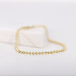 Load image into Gallery viewer, Picture of 14k solid gold ball chain bracelet 2mm
