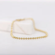 Picture of 14k solid gold ball chain bracelet 2mm