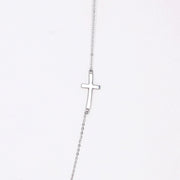 Picture of gold sideways cross necklace cross
