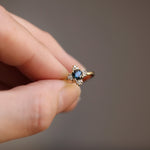 Load image into Gallery viewer, Picture of green blue teal sapphire diamond cluster
