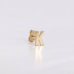 Load image into Gallery viewer, Picture of initial studs monogram stud solid gold 1
