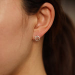 Load image into Gallery viewer, Picture of triple circle diamond stud earrings
