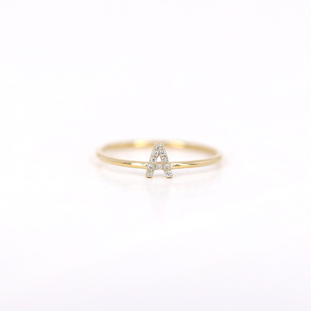 Picture of diamond initial ring diamond monogram