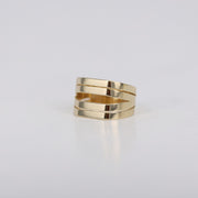 Picture of geometric wide ring band 14k solid gold