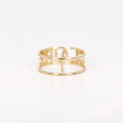 Picture of 14k name ring name double band monogram