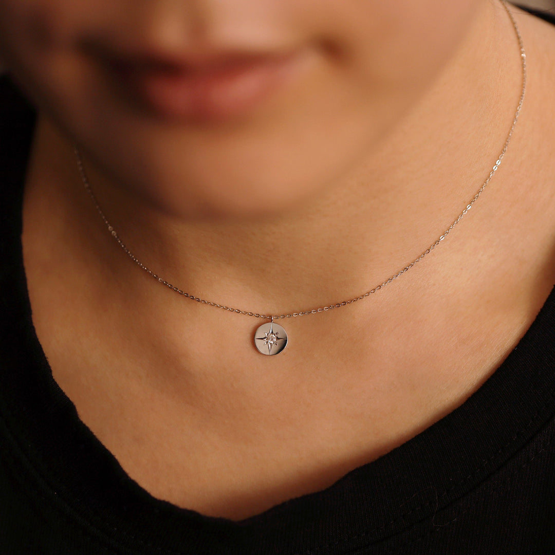 Picture of polaris diamond pendant necklace